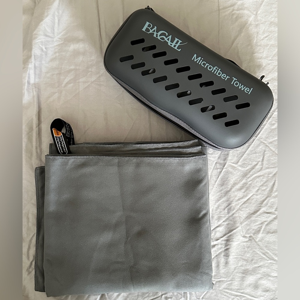 Microfiber Towel Dark Gray Size 36” x 72” Fast Drying, Absorbent, Compact. New.